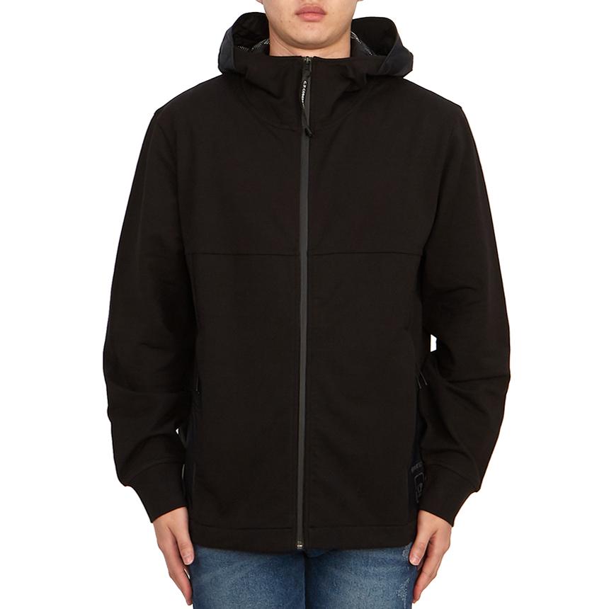 CP Company Men’s Hooded Zip-Up Knit Cardigan Black