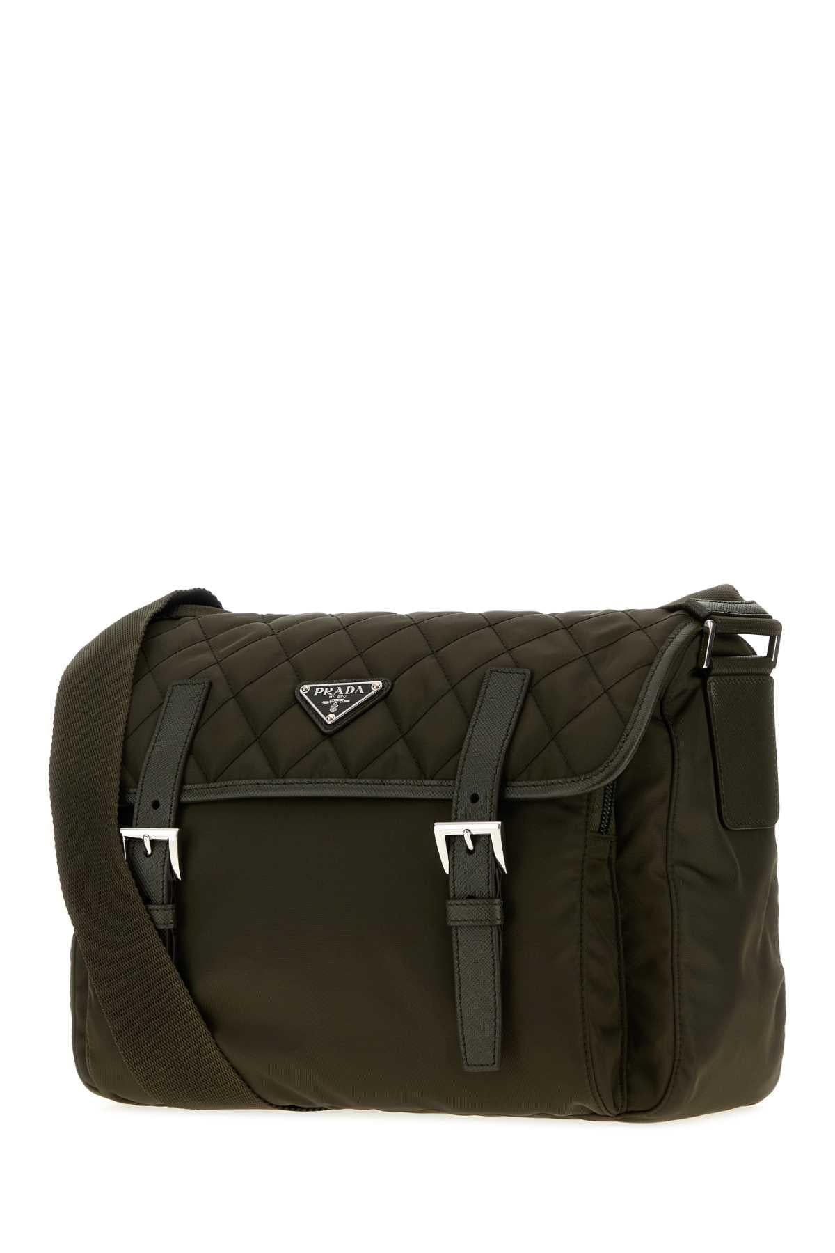 PRADA Silver Leather Chain Shoulder Bag