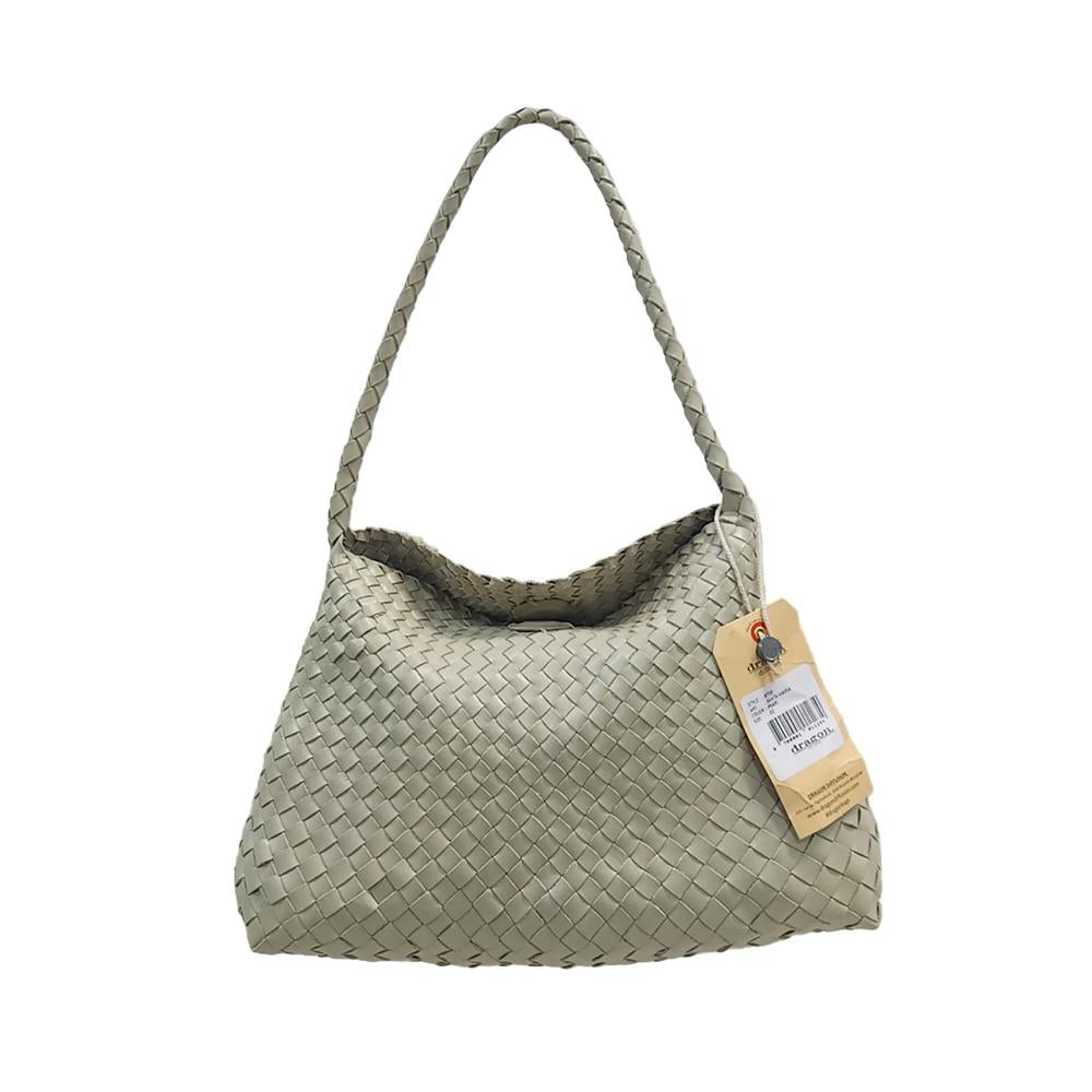 Dragon Diffusion Santa Maria Woven Leather Shoulder Bag for Women 8700 PEARL