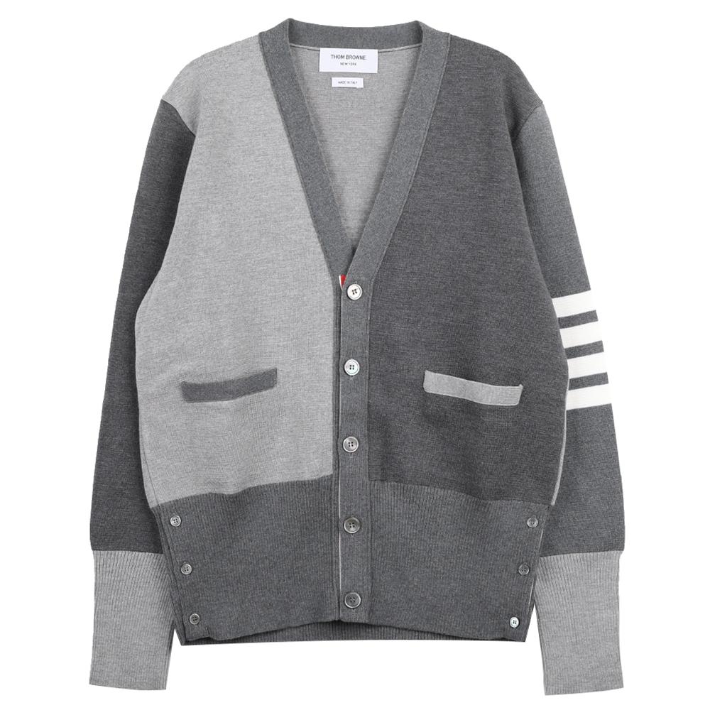 THOM BROWNE Funmix Milano Stitch Wool V-Neck Cardigan MKC160F 00014 982