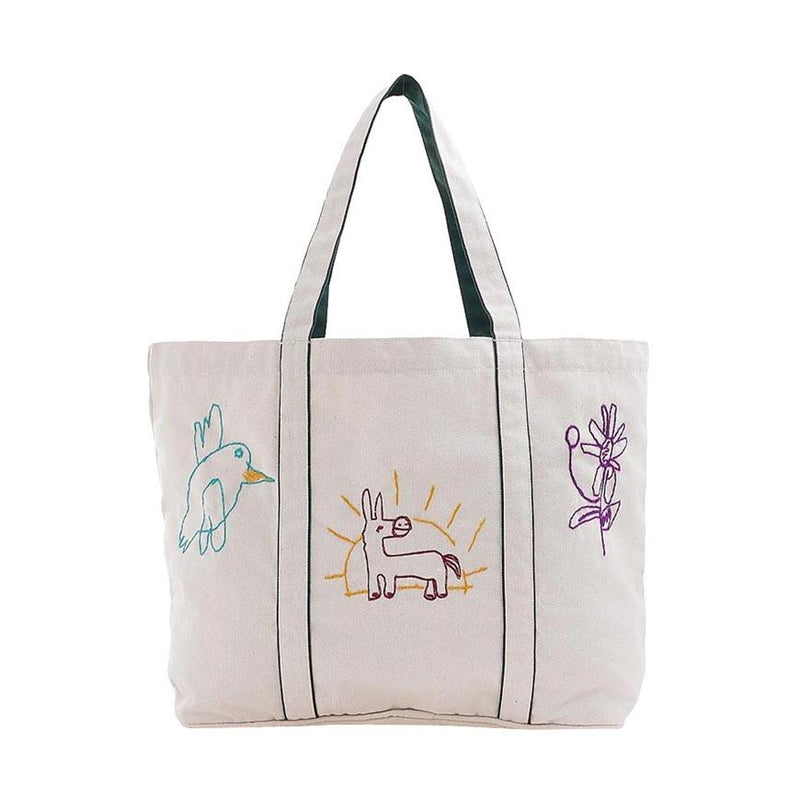 Wild Donkey Unisex Scribble 4 Tote Bag Natural Bottle Canvas