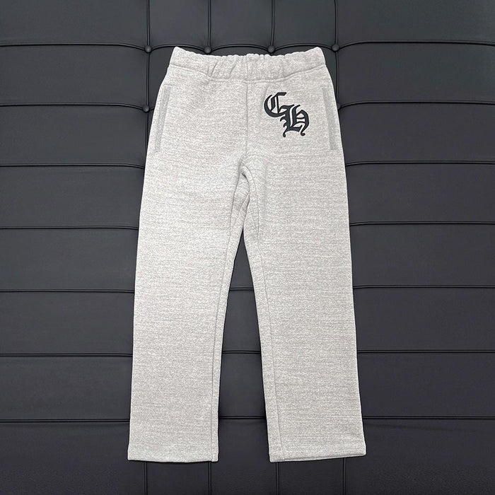 Chrome Hearts Grey Relaxed Fit Sweatpants with CH Embroidery