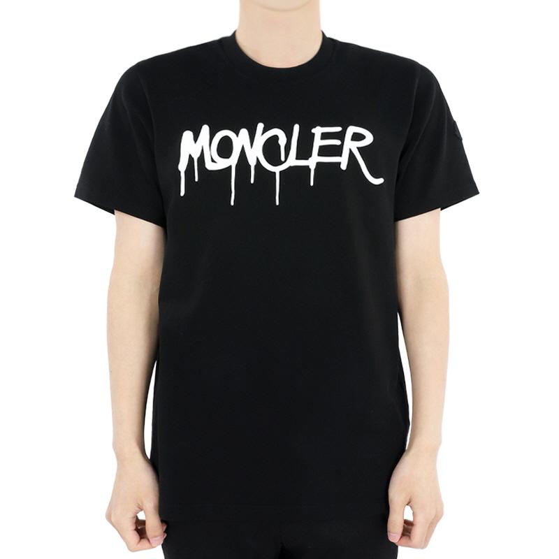 Moncler Men’s Lettering Logo Print Short Sleeve T-Shirt Black