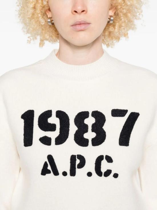 A.P.C. Ecru Wool Blend Crewneck Sweater WVBDKF23462 AAD