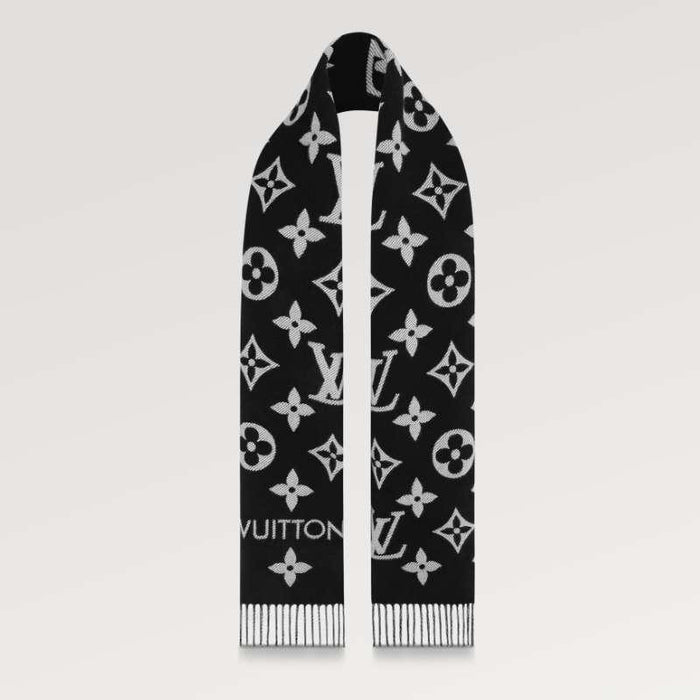 Louis Vuitton LV Essential Scarf Black Gray Navy Scarf