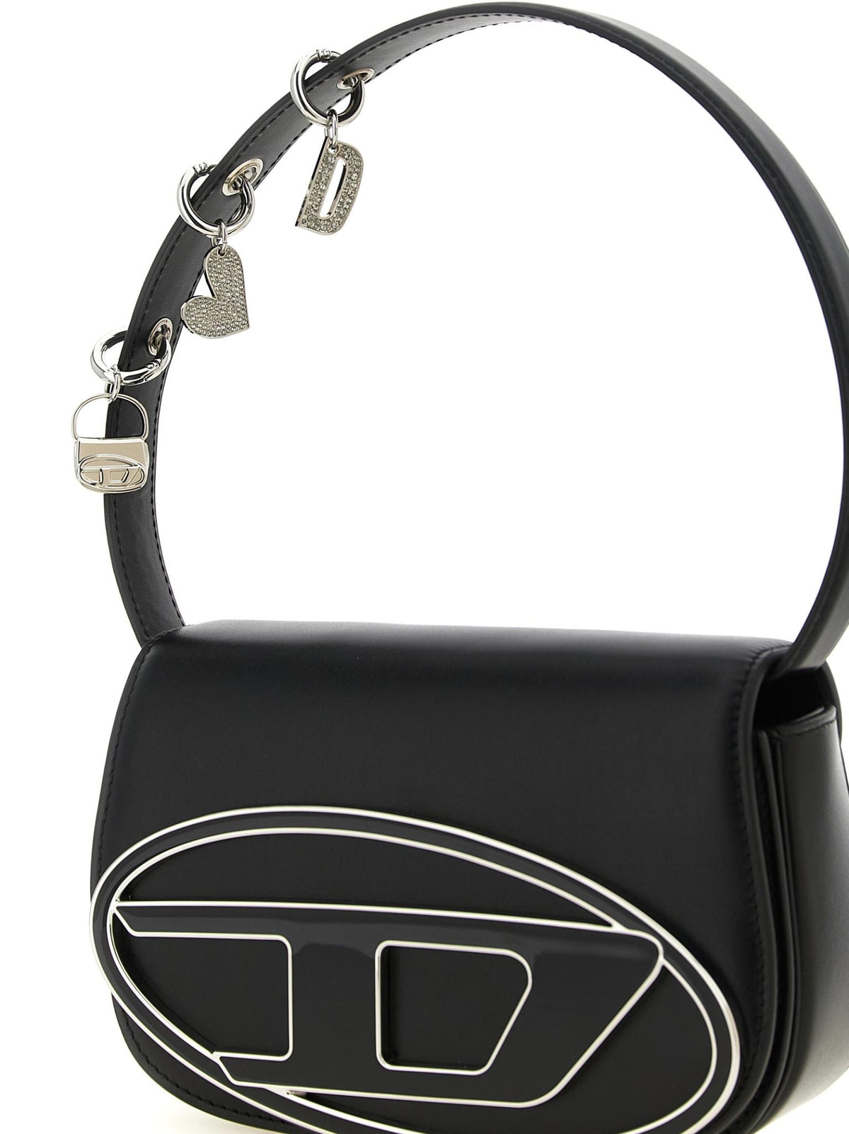 DIESEL Black Leather Shoulder Bag
