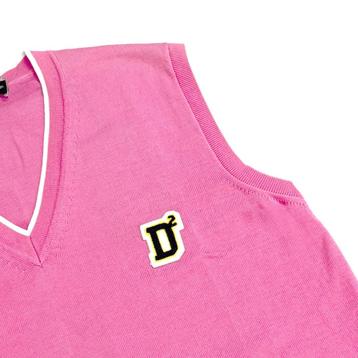 Dsquared2 Logo Pink Sleeveless Knit Vest 74HA264 003