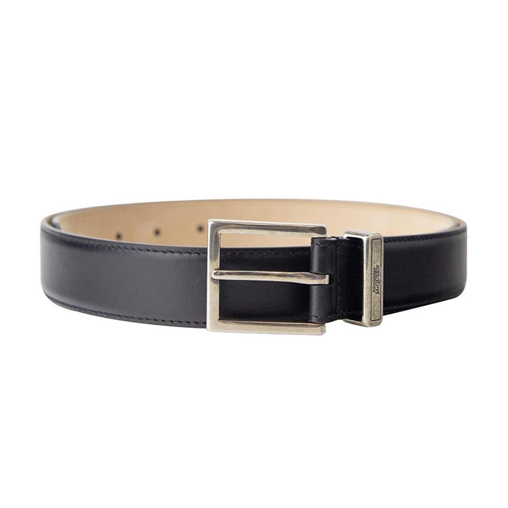 Alexander Mcqueen Engraved Logo Leather Men’s Belt 625540 1NT0Y 1070
