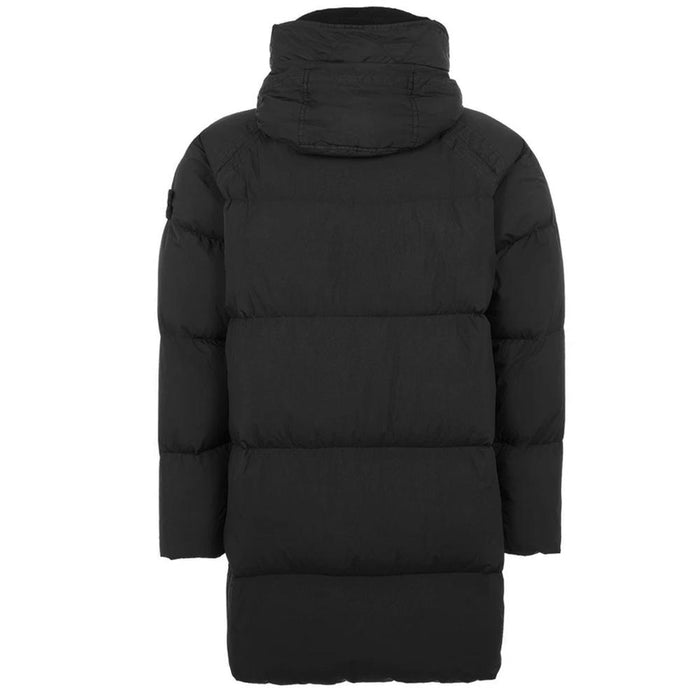STONE ISLAND Black Crinkle Reps Long Down Puffer Jacket 771570123 V0029