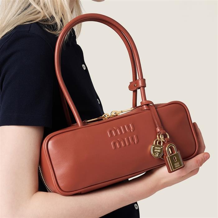 Miu Miu Leather Bow Small Shoulder Bag Black