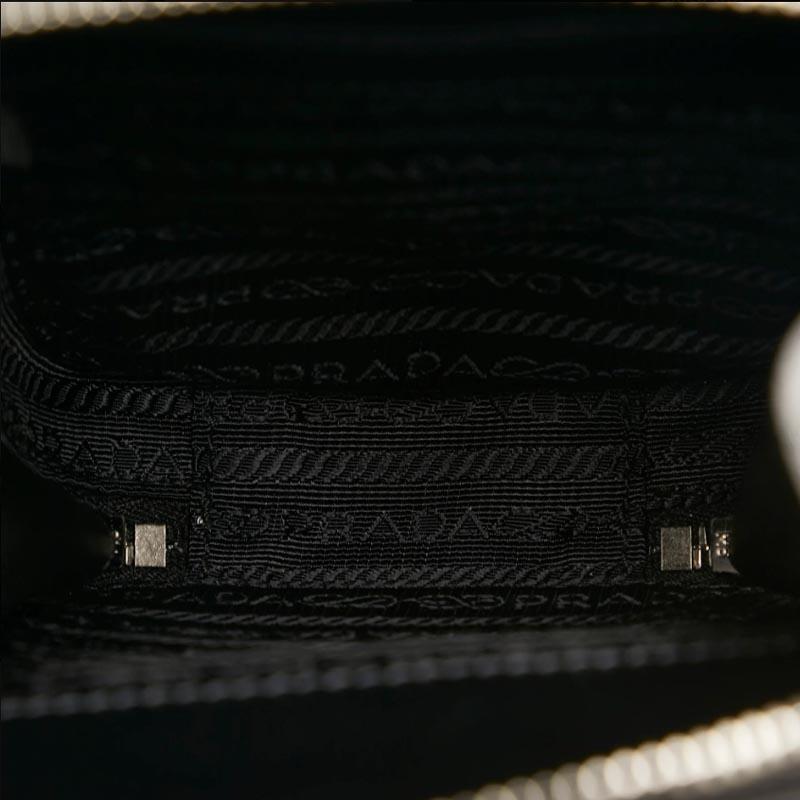 PRADA Saffiano Leather Vertical Crossbody Bag Black Unisex