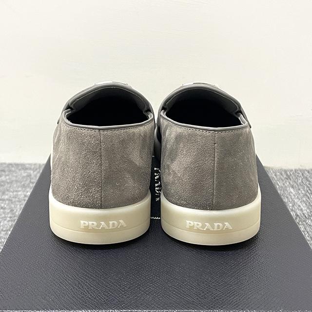 PRADA Men’s Suede Loafers with Triangle Logo Navy