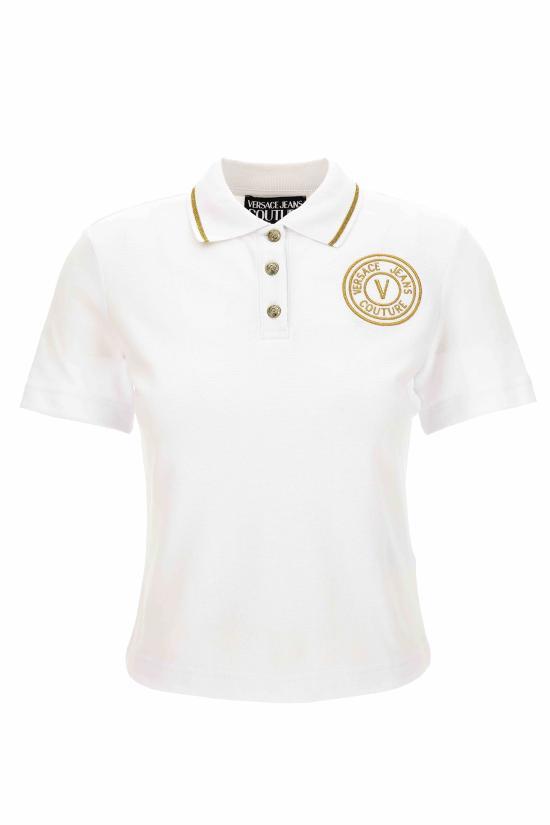 Versace Embroidered V Emblem Polo Shirt 78HAGT00 CJ01T G03