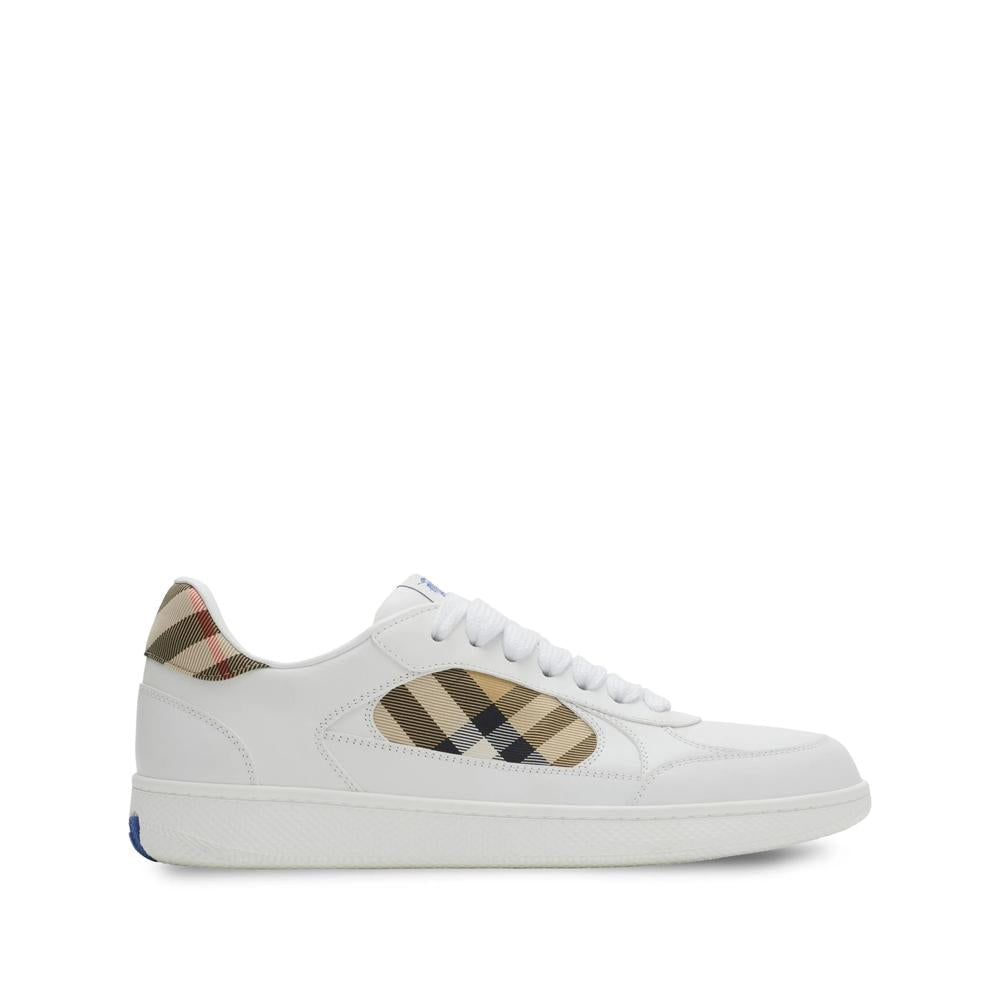 BURBERRY Beige Leather Low-Top Sneakers
