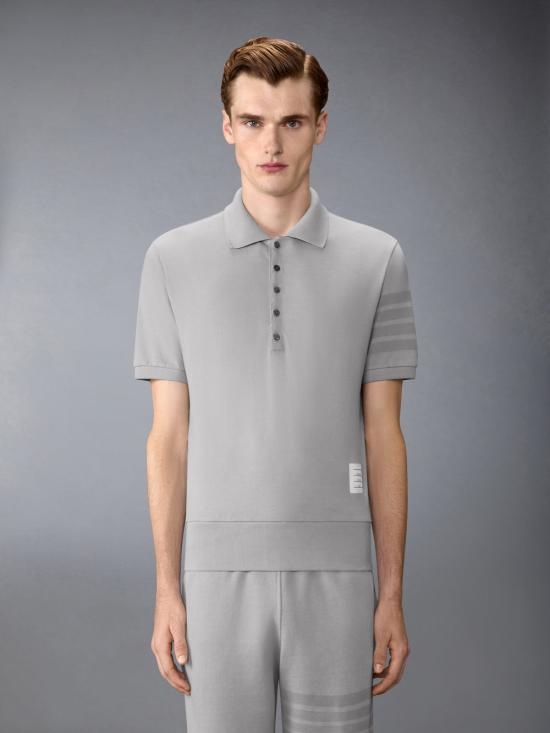 THOM BROWNE Garment Overdyed Jersey 4-Bar Polo Shirt