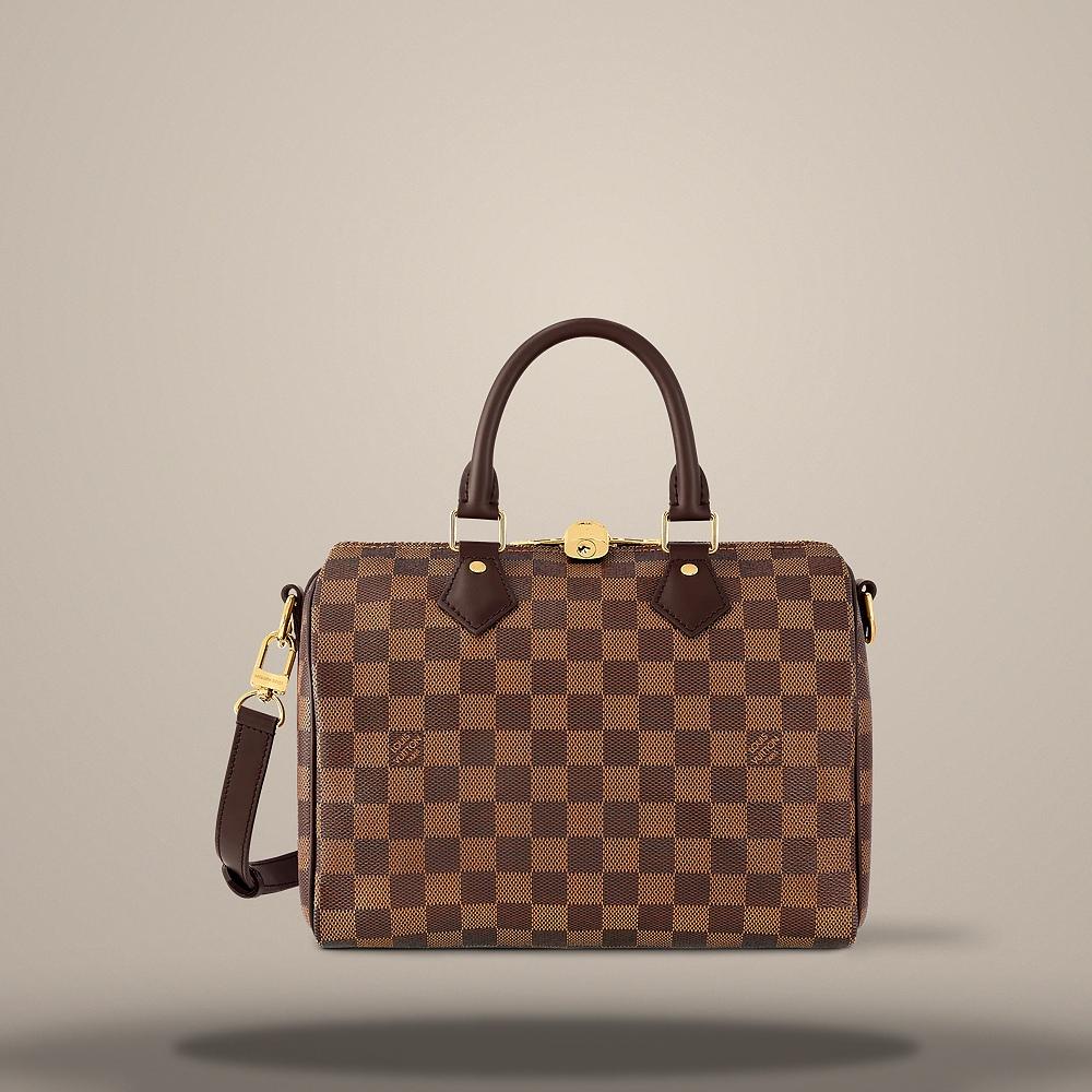 Louis Vuitton Damier Ebene Speedy Bandouliere 25 Tote Bag