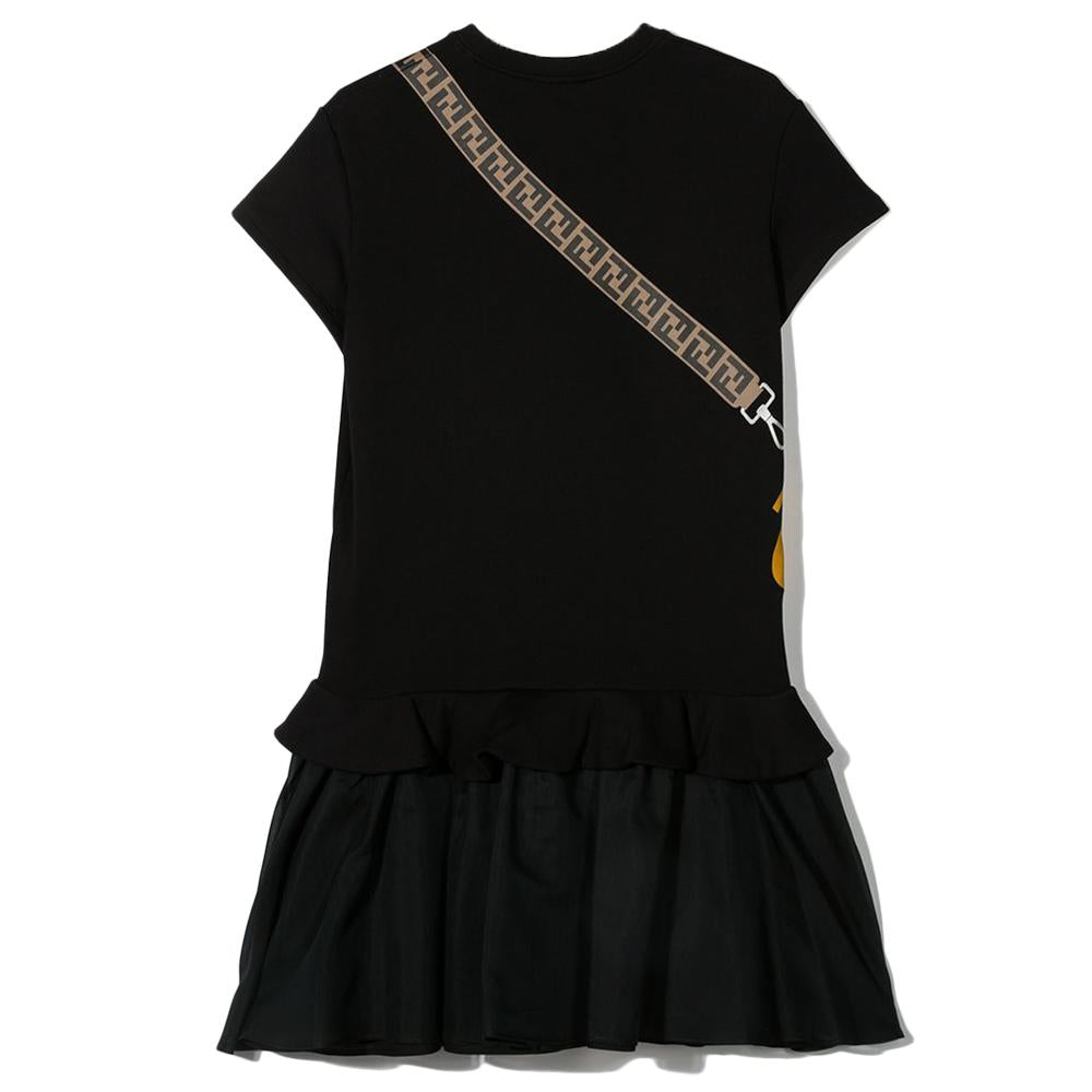 FENDI Kids Women’s Back Print Midi Dress