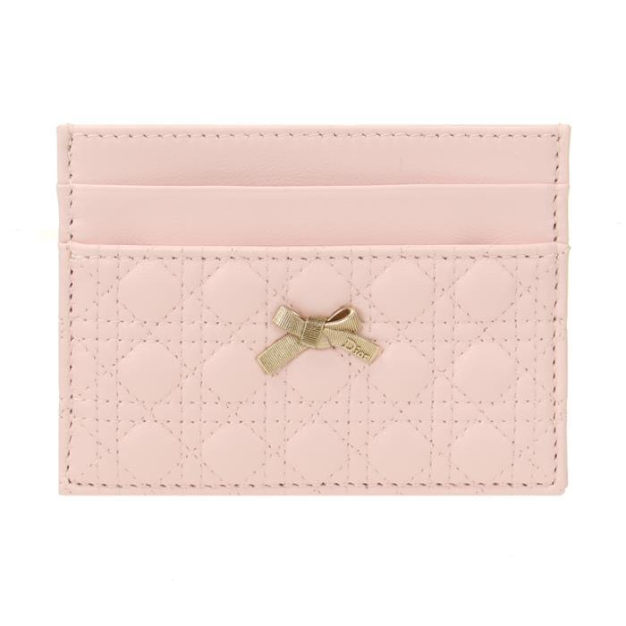 DIOR Baby Bow Freesia Leather Card Holder Wallet
