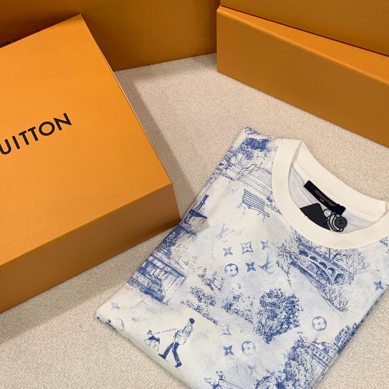 Louis Vuitton Printed Cotton Piqué T-Shirt White
