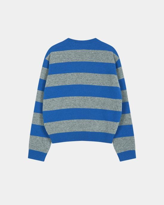Andersson Bell Round Neck Knit Sweater for Men atb1621w BLUE GREY DOM