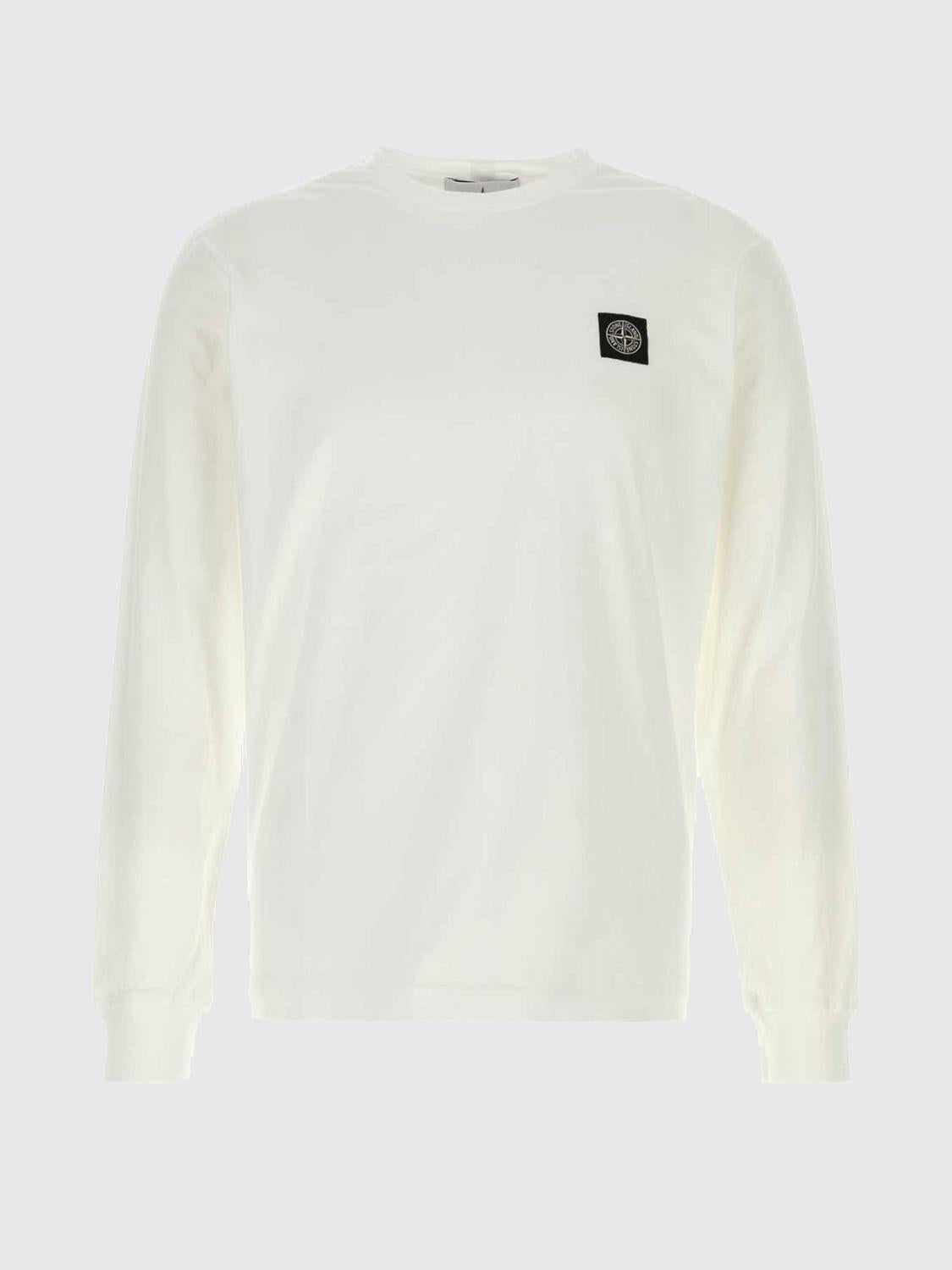 STONE ISLAND Black Cotton Long Sleeve Shirt
