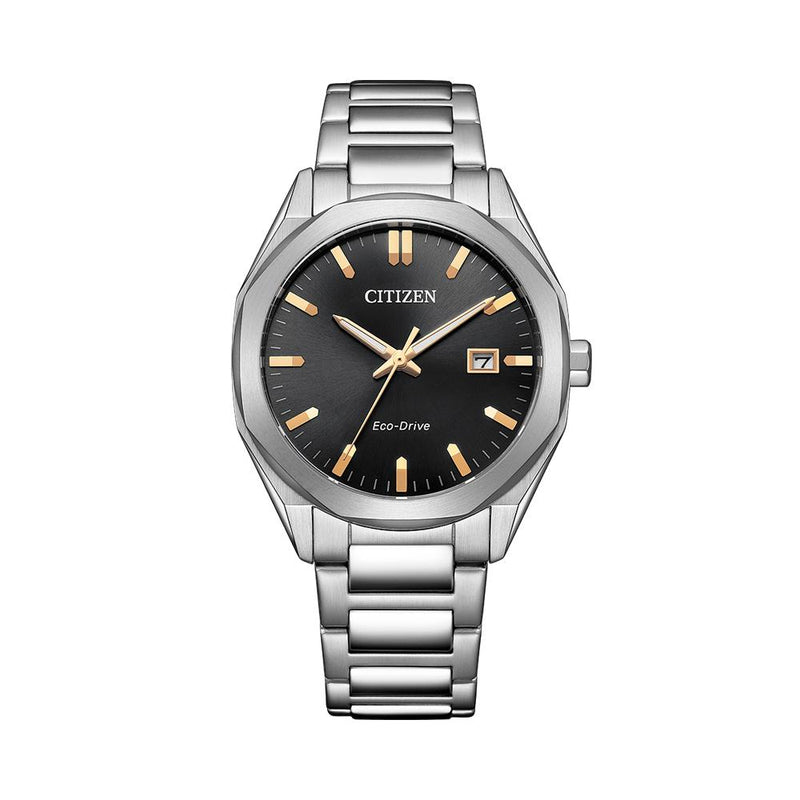 CITIZEN Eco-Drive 38mm Men’s Stainless Steel Watch Black Dial BM7620 83E