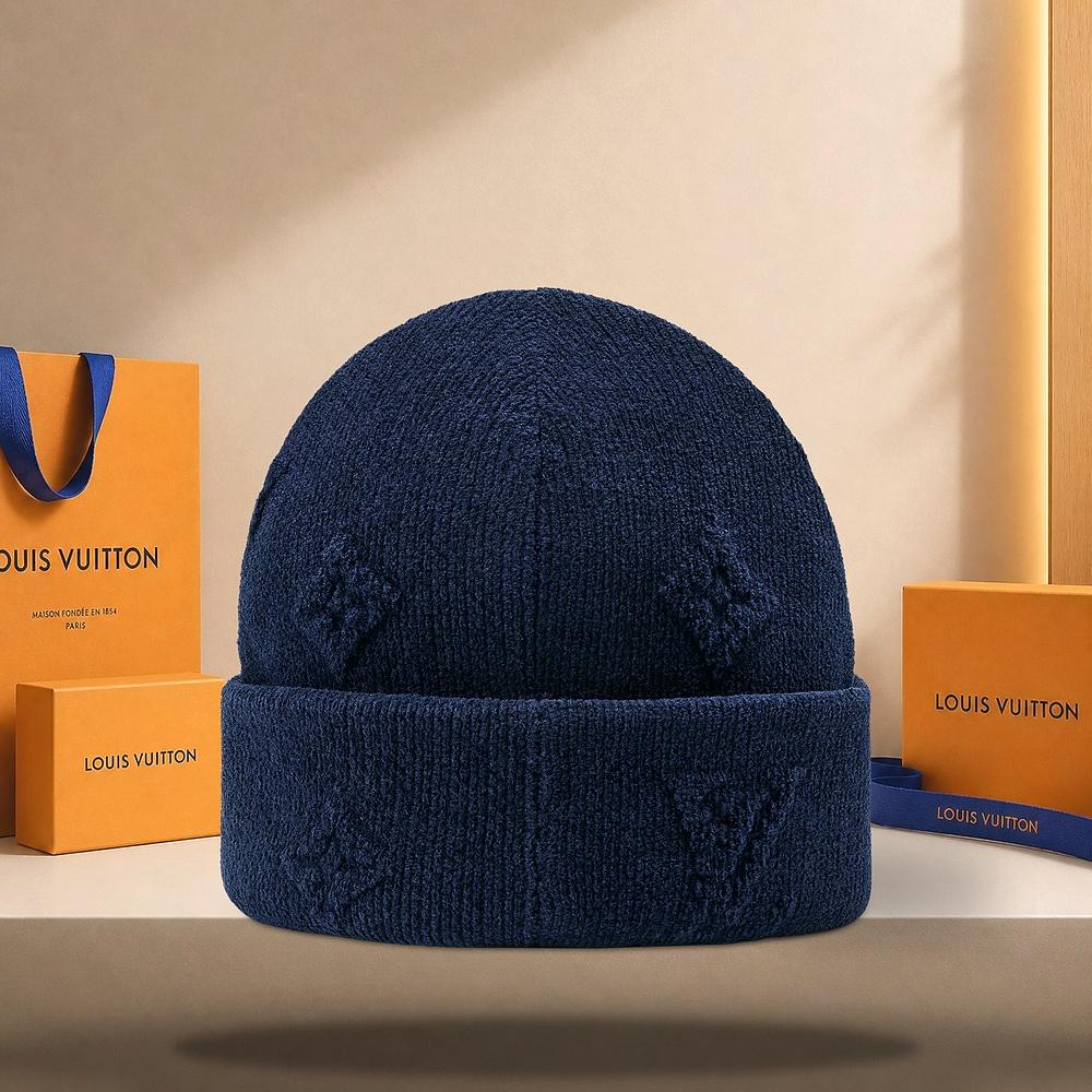 Louis Vuitton Monogram Heritage LV Crush Beanie Blue M97780