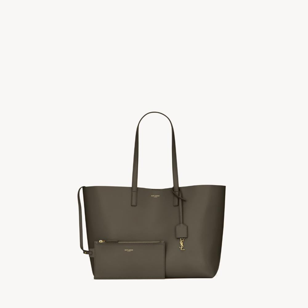 Saint Laurent East West Leather Shopping Tote Light Musk