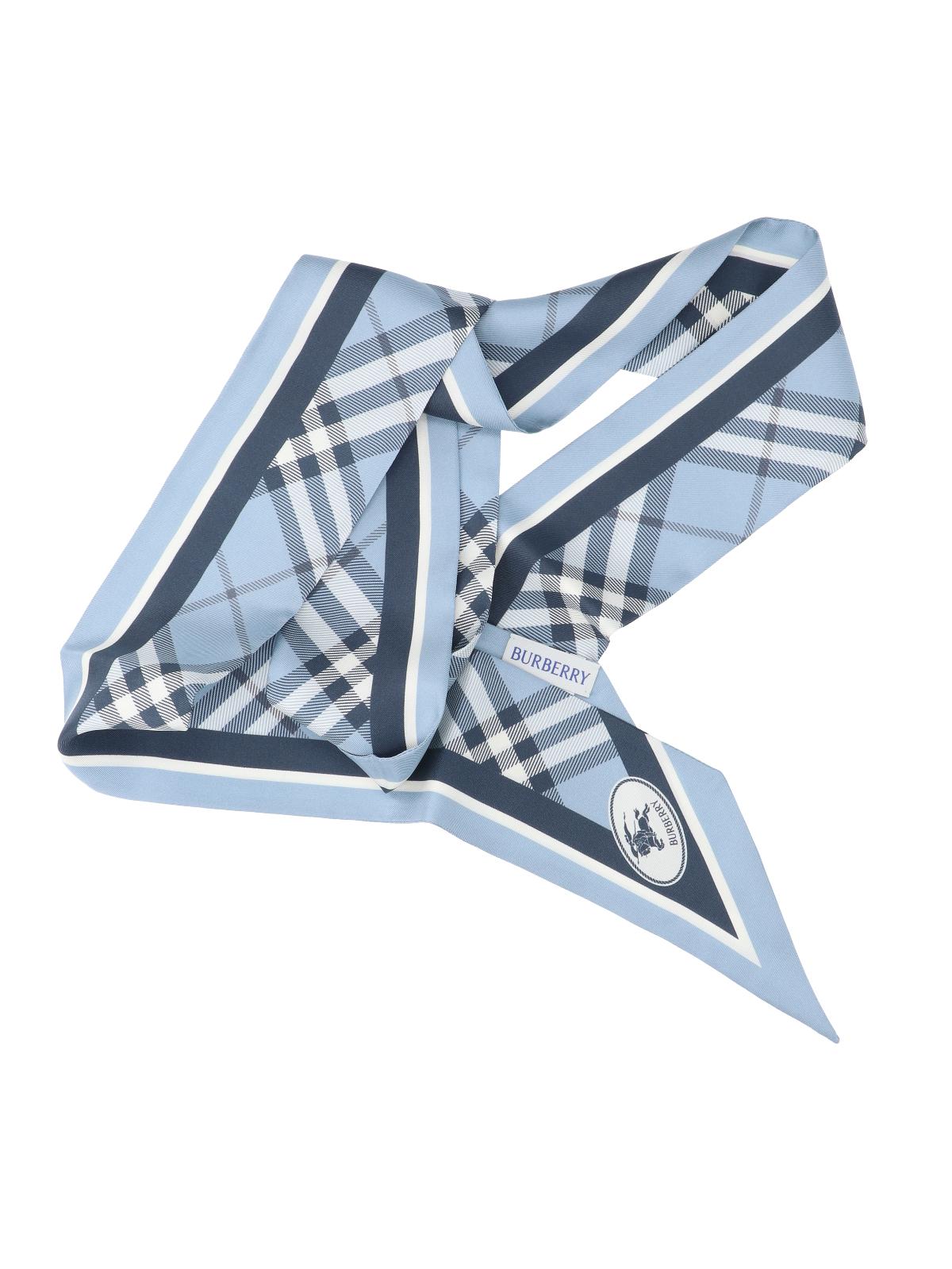 BURBERRY Check Wool Silk Scarf
