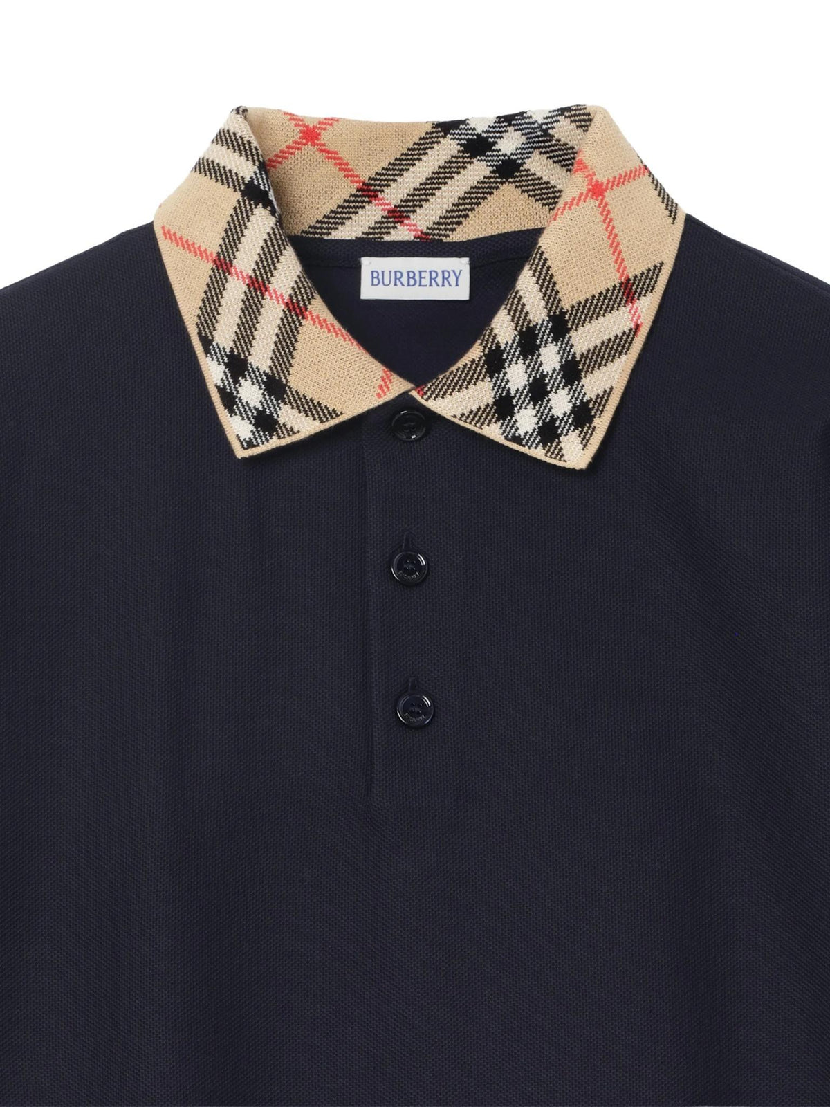 BURBERRY Short Sleeve Polo Shirt Men Cotton Classic Fit Navy