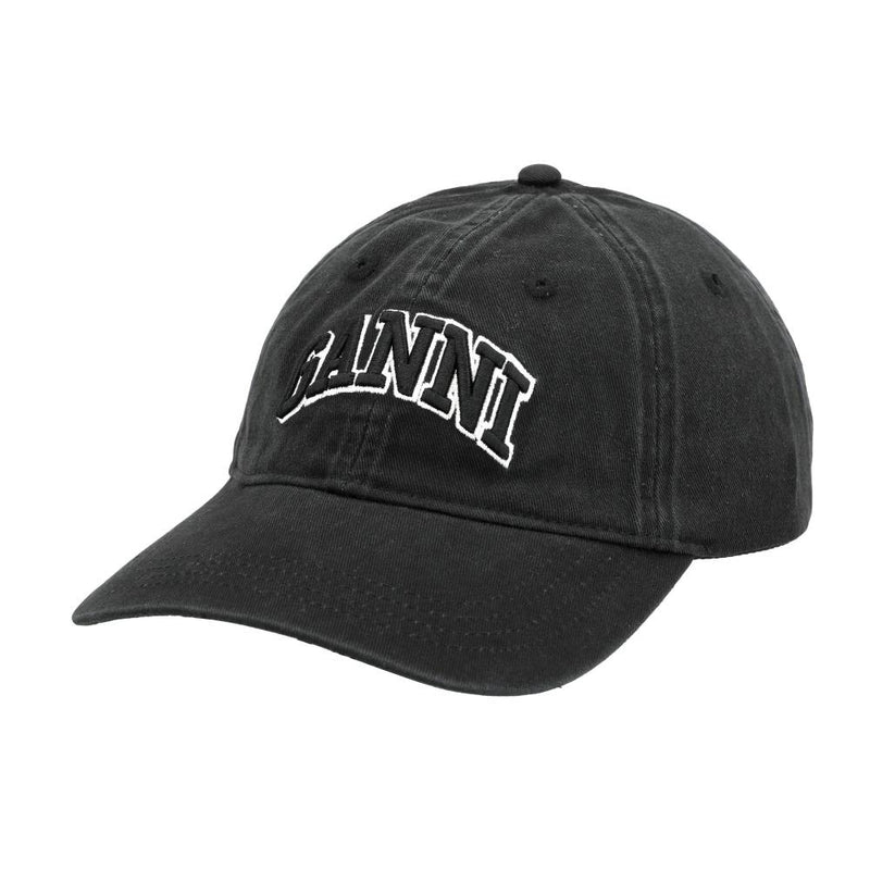 GANNI Logo Embroidered Baseball Cap Black