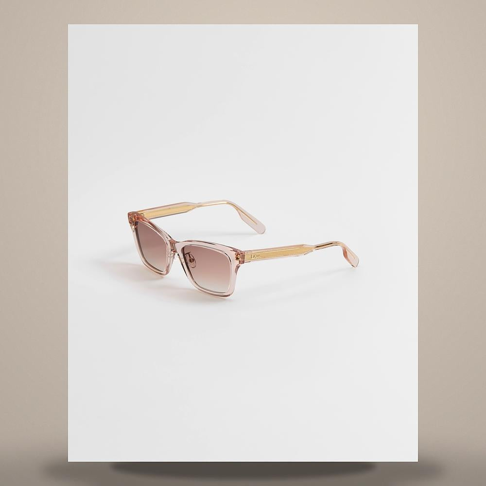 DIOR Transparent Peach Rectangular Sunglasses DRIBS2FXR 70D1