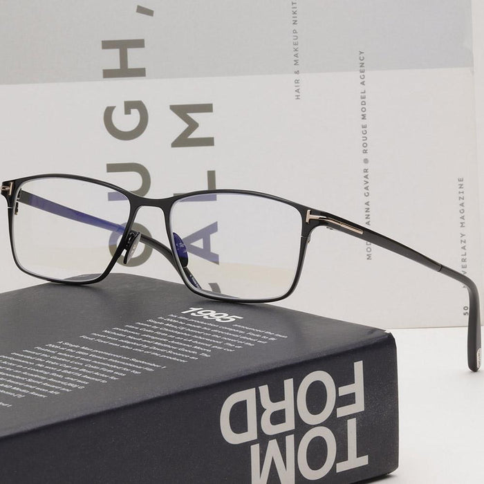 TOM FORD Titanium Blue Light Blocking Unisex Eyeglasses Frame Black