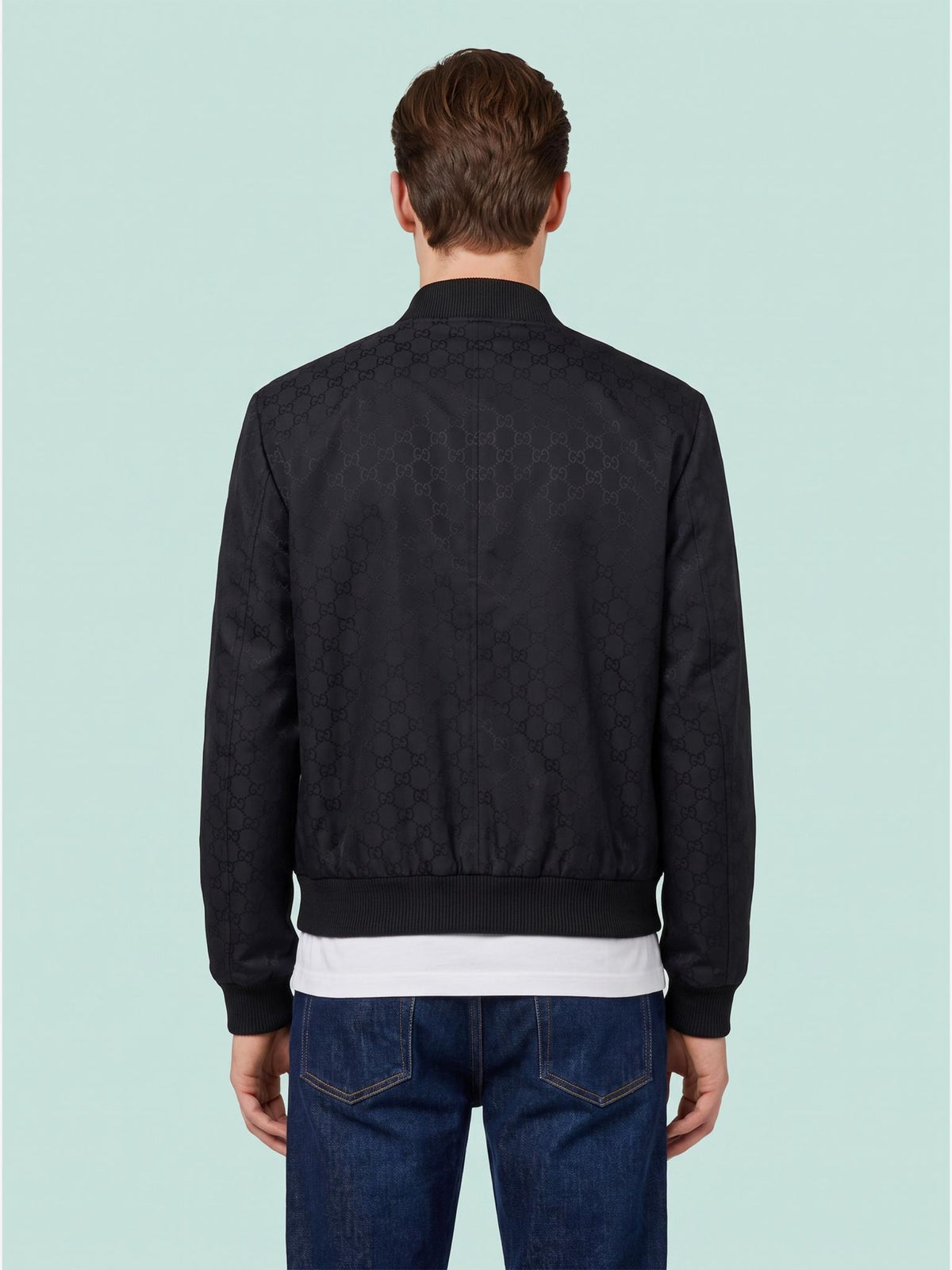 GUCCI Black Wool Blend Zip-Up Jacket
