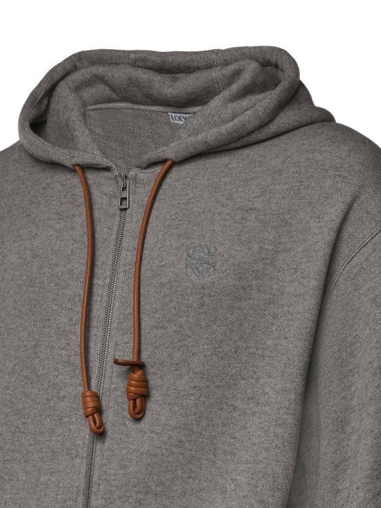 LOEWE Cotton Cashmere Flamenco Hoodie Gray