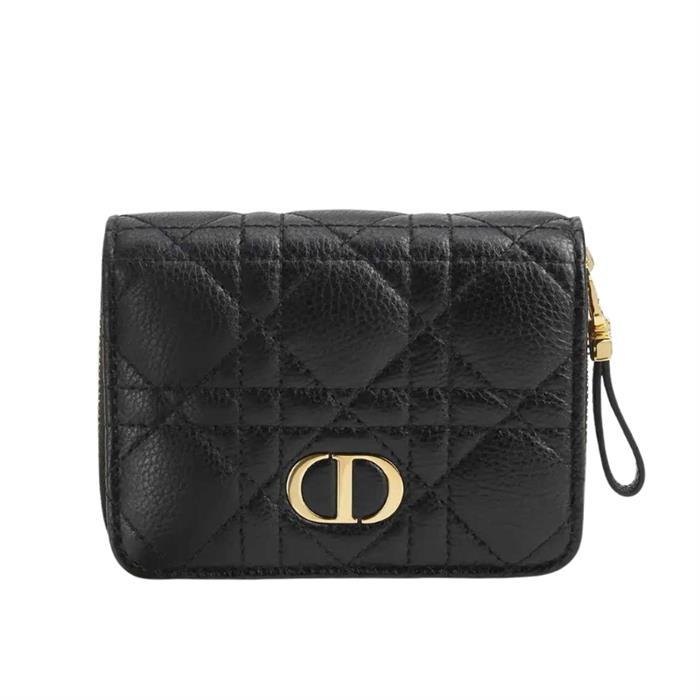 DIOR Caro Scarlet Leather Compact Wallet