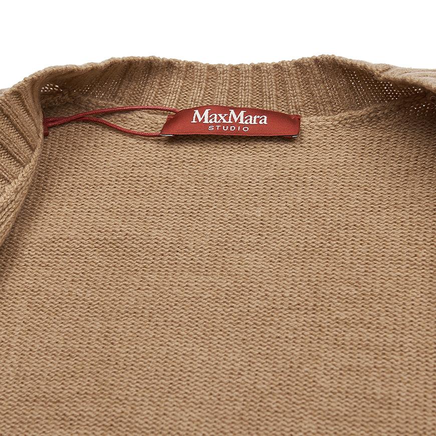 Max Mara Women’s V-Neck Cardigan Lella FW24 Beige Knit