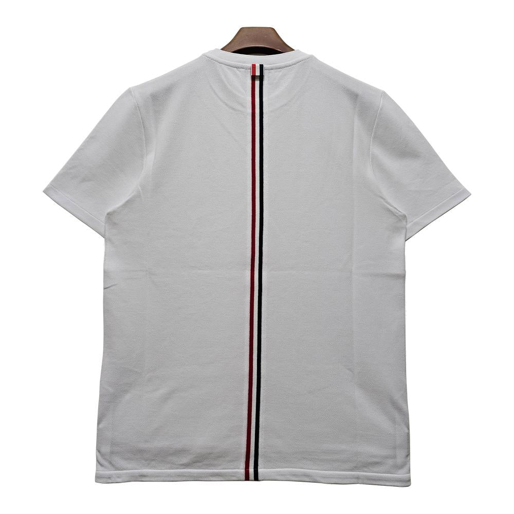 THOM BROWNE White RWB Stripe Back Short Sleeve T-Shirt