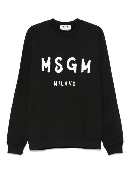 MSGM Black Long Sleeve Sweatshirt for Men 2000 MM51330000199