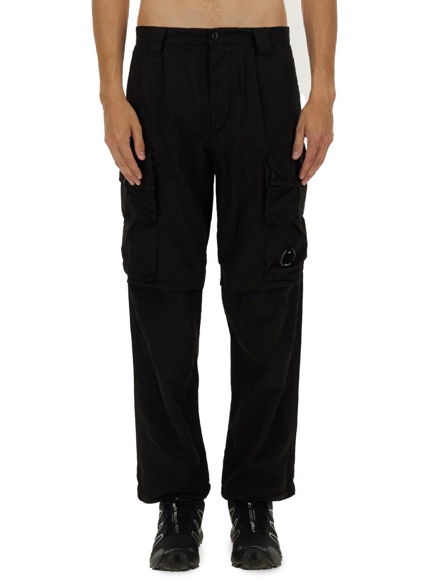 CP Company Black Cotton Cargo Pants for Men