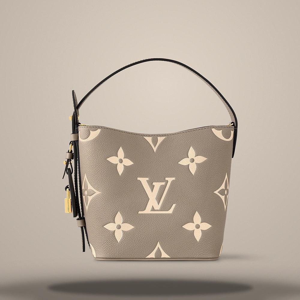 Louis Vuitton All In BB Taupe Gray Creme White Shoulder Bag