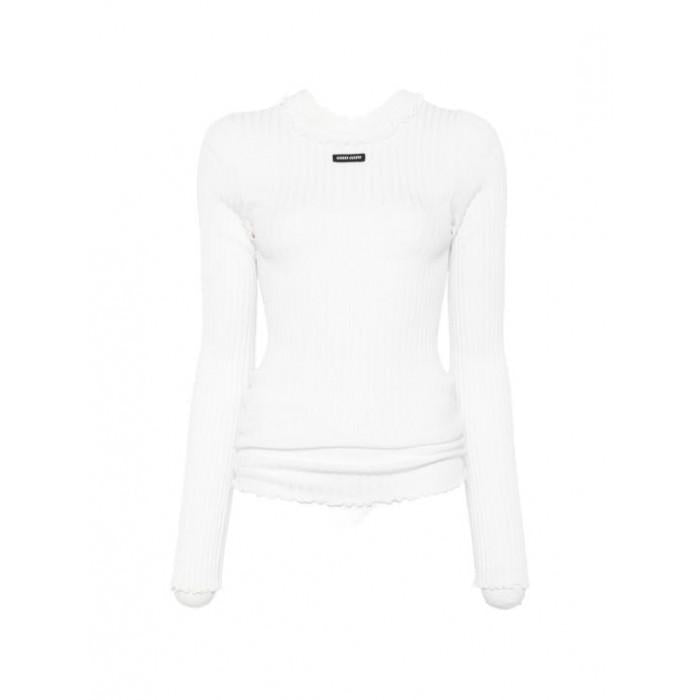 Miu Miu Women's Silk Crewneck Knit Sweater
