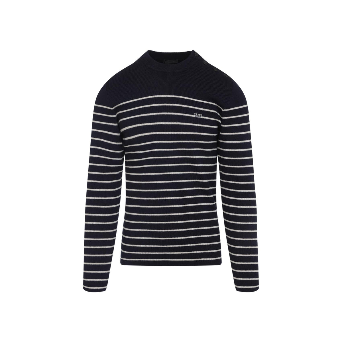 PRADA Wool Round Neck Knit Sweater for Men