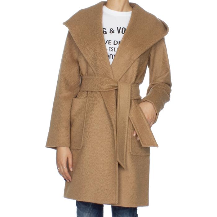 Max Mara Women’s RIALTO Hooded Belted Coat Black Wool