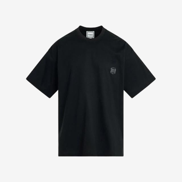 WOOYOUNGMI Blur Graphic Black Short Sleeve T-Shirt Women