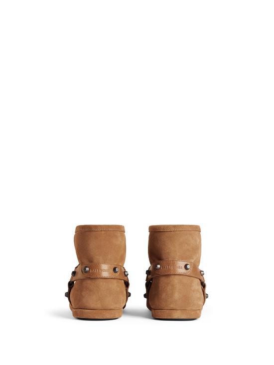 BALENCIAGA Alaska Soft Booties Kamel Brown Leather Ankle Boots