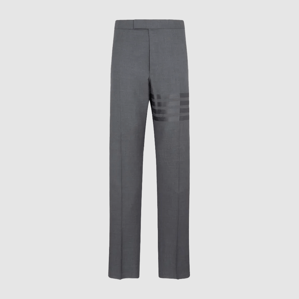 THOM BROWNE 4-Bar Plain Weave Wool Classic Pants Slate Gray