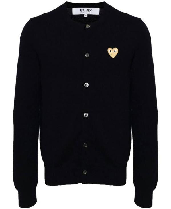 Comme des Garcons Gold Heart Patch Wool Cardigan AX N049 051 2