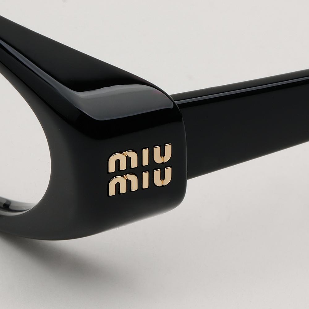 Miu Miu Silver Oval Acetate Eyeglass Frames Unisex Asian Fit MU03ZVF 16K1O1