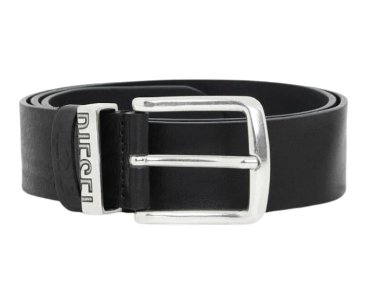 DIESEL B-Visible Leather Belt Black